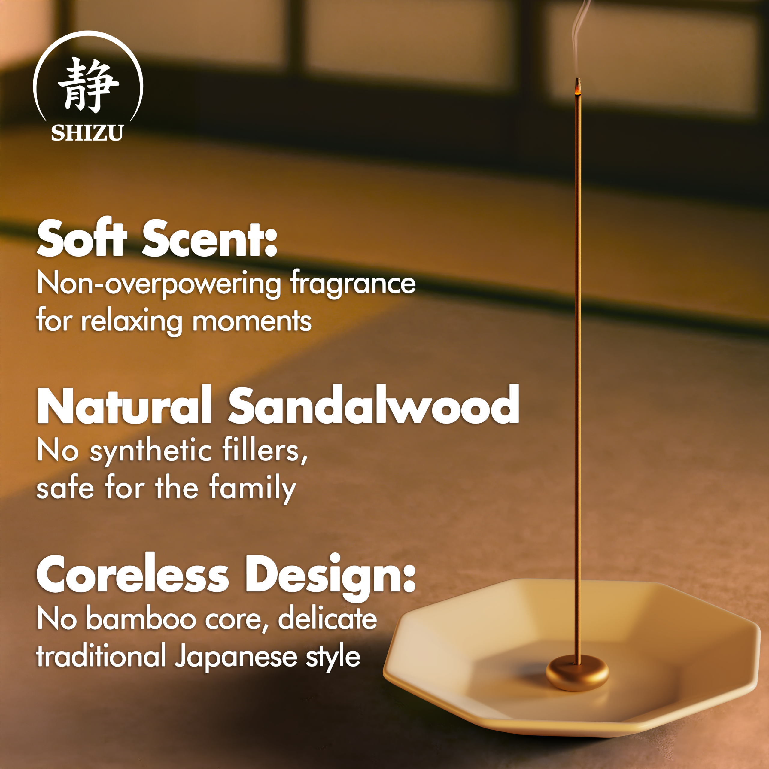Temple Grade Sandalwood Incense Sticks - Japanese Incense Gift Set - Image 6